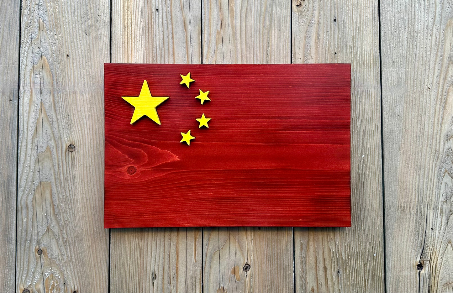 3D Wooden People's Republic of China Flag | Official Ratio | Beijing | Shanghai | Guangzhou | Shenzhen