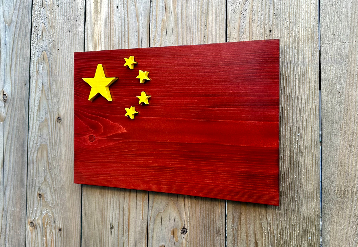 3D Wooden People's Republic of China Flag | Official Ratio | Beijing | Shanghai | Guangzhou | Shenzhen