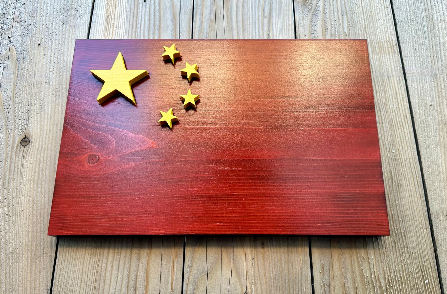 3D Wooden People's Republic of China Flag | Official Ratio | Beijing | Shanghai | Guangzhou | Shenzhen