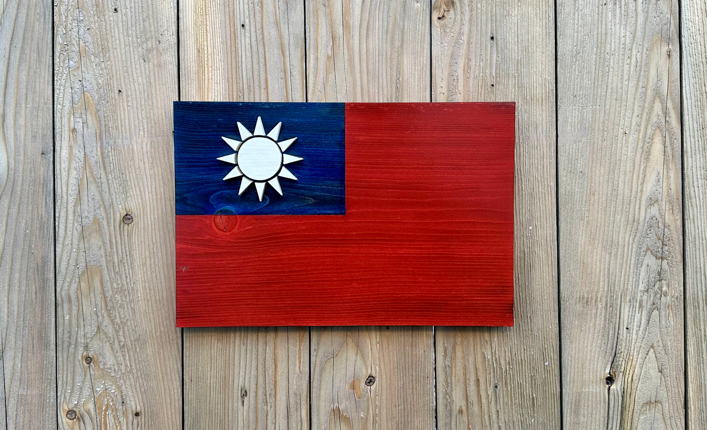 3D Wooden Republic of China Flag | Official Ratio | Taiwan | Taipei | Kaohsiung