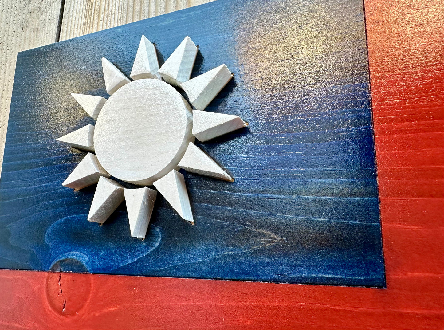 3D Wooden Republic of China Flag | Official Ratio | Taiwan | Taipei | Kaohsiung