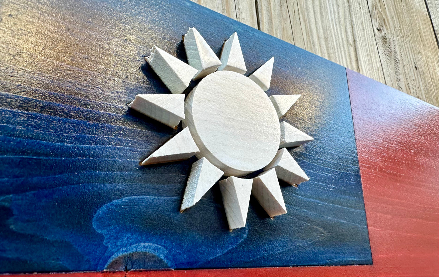 3D Wooden Republic of China Flag | Official Ratio | Taiwan | Taipei | Kaohsiung