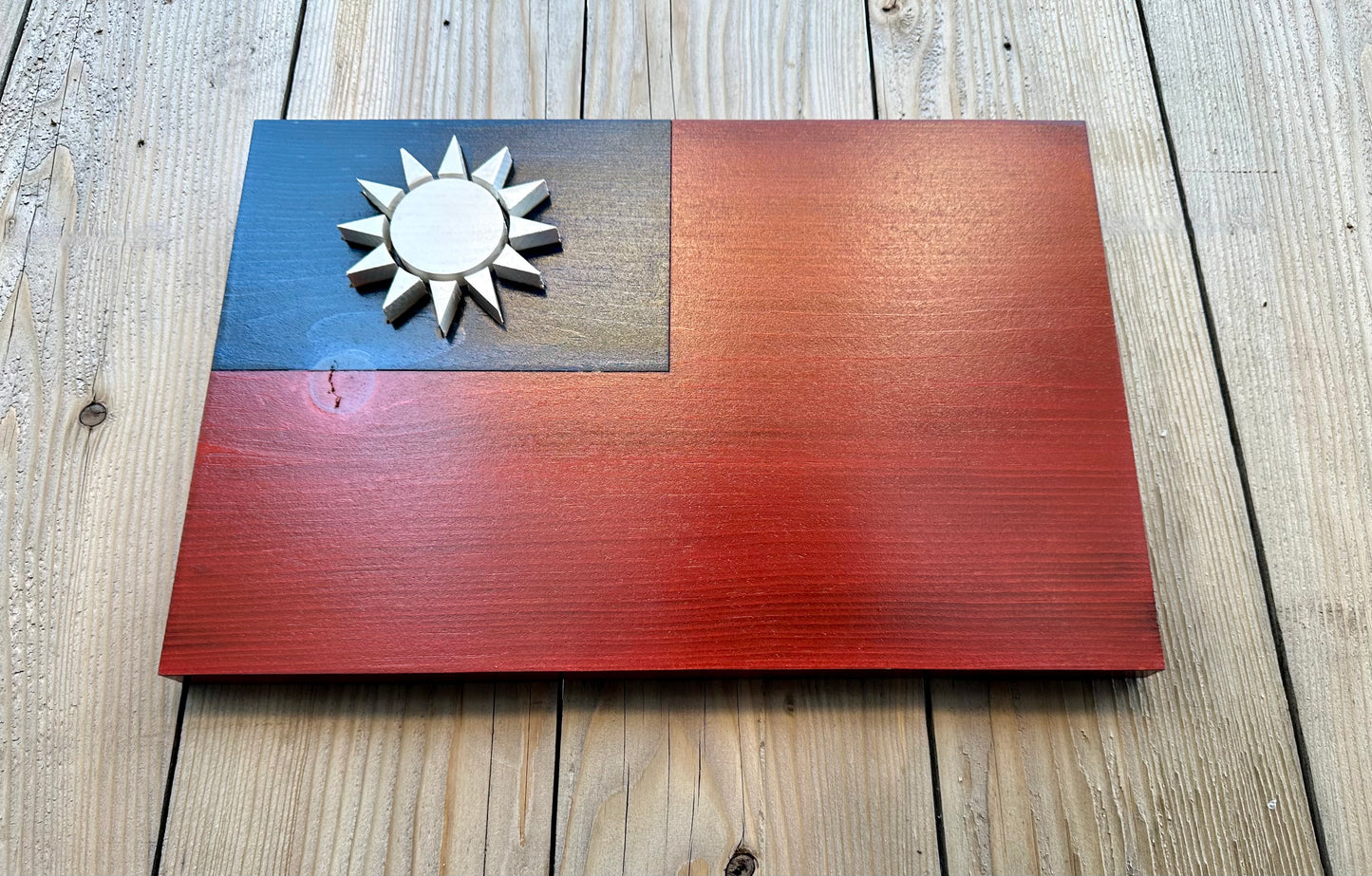 3D Wooden Republic of China Flag | Official Ratio | Taiwan | Taipei | Kaohsiung