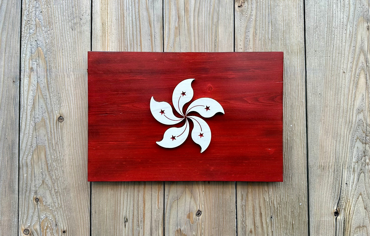 3D Wooden Hong Kong Flag | Official Ratio