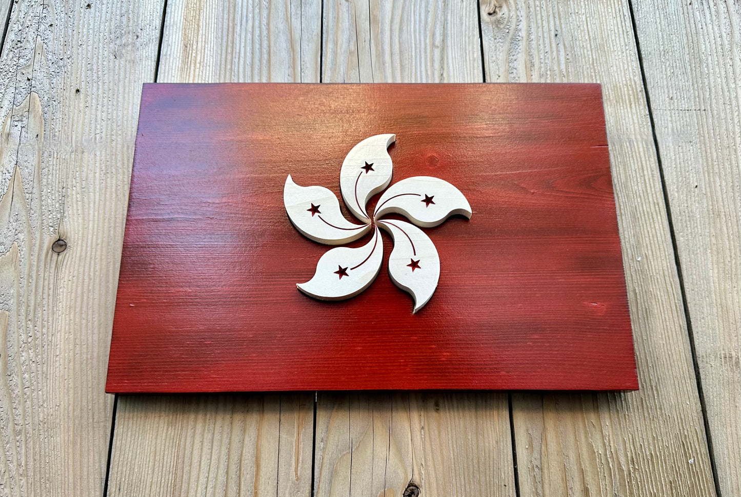 3D Wooden Hong Kong Flag | Official Ratio