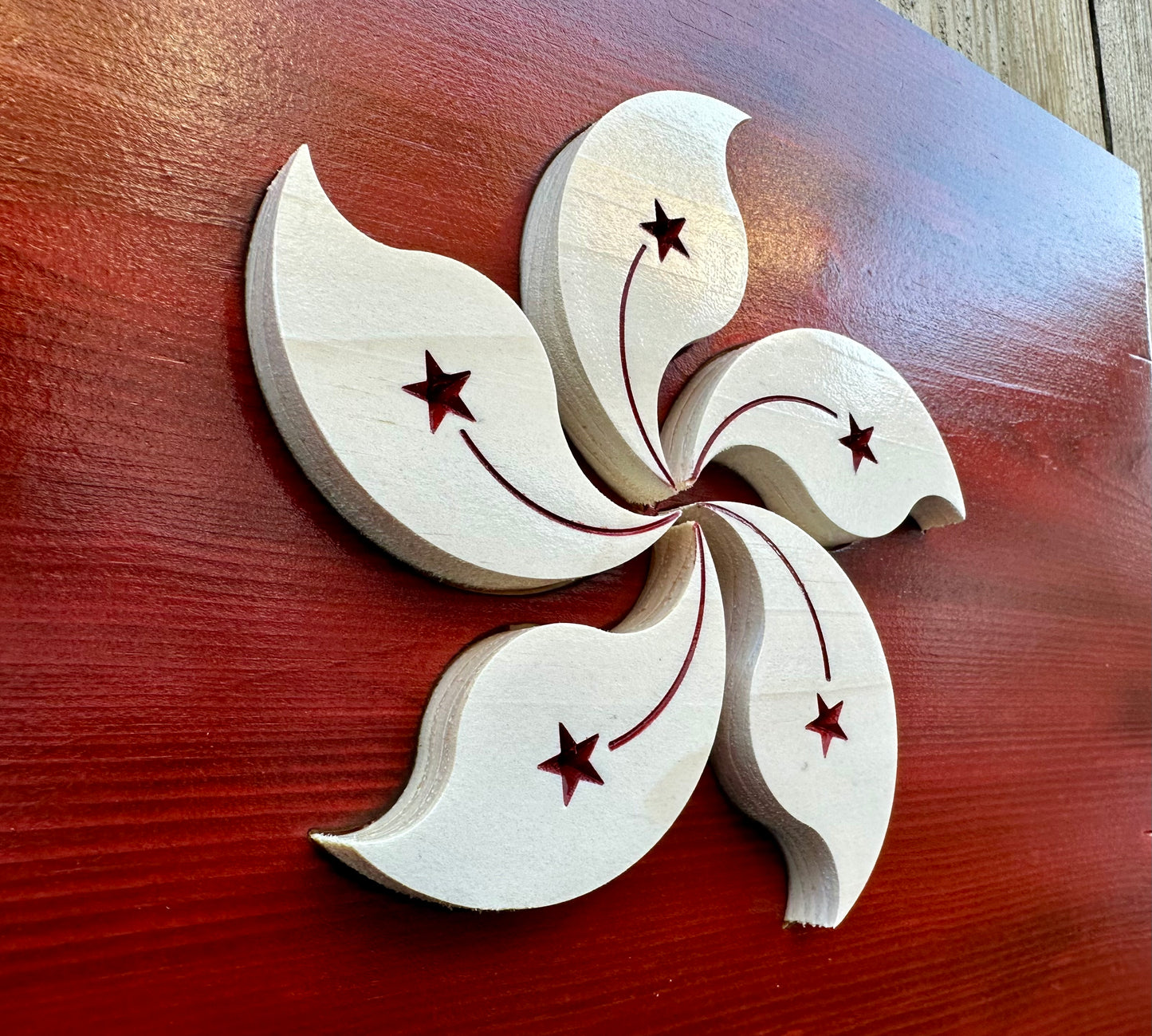 3D Wooden Hong Kong Flag | Official Ratio