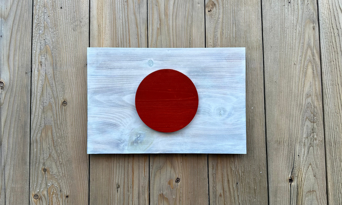 3D Wooden Japan Flag | Official Ratio | Tokyo | Yokohama | Osaka | Nagoya | Sapporo