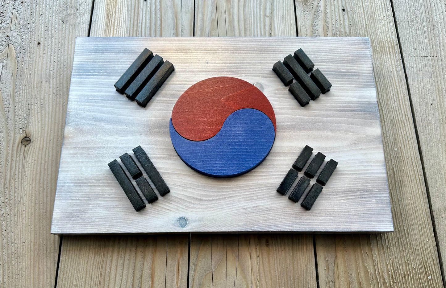 3D Wooden Republic of Korea Flag | Official Ratio | Seoul | Busan | Incheon | South Korea