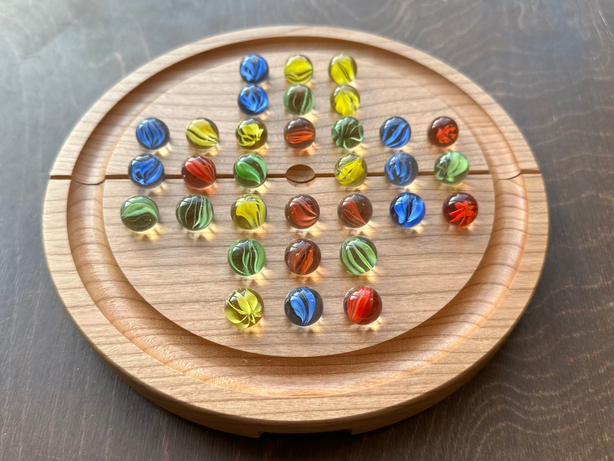 Dames chinoises 2 joueurs | Pliable | Format voyage | Rangement intégré | Jeu de société | Billes | Personnalisé | Bois dur de qualité supérieure | Sternhalma