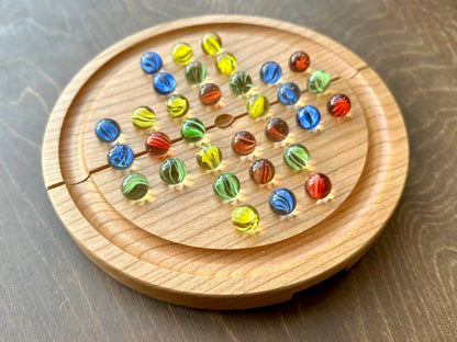 Dames chinoises 2 joueurs | Pliable | Format voyage | Rangement intégré | Jeu de société | Billes | Personnalisé | Bois dur de qualité supérieure | Sternhalma