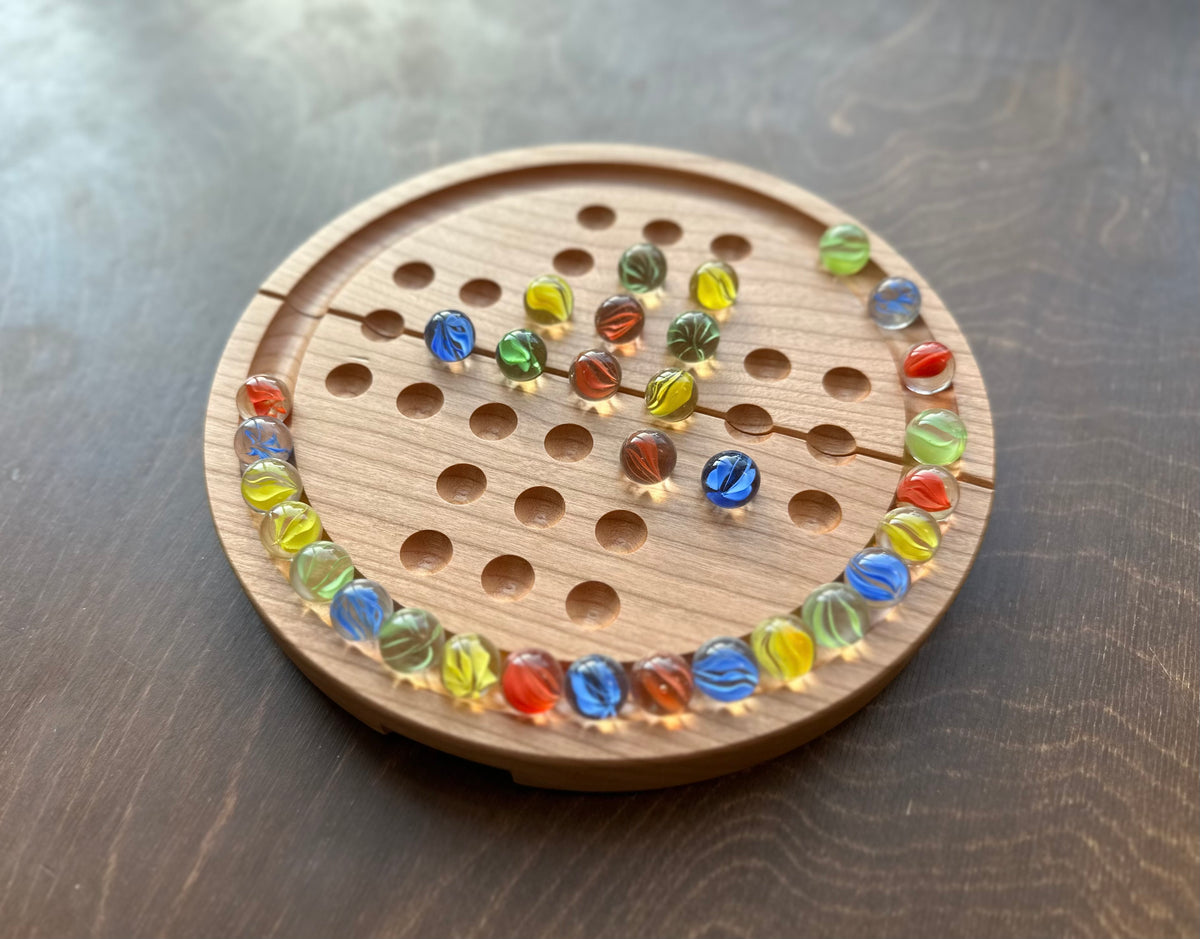 Dames chinoises 2 joueurs | Pliable | Format voyage | Rangement intégré | Jeu de société | Billes | Personnalisé | Bois dur de qualité supérieure | Sternhalma