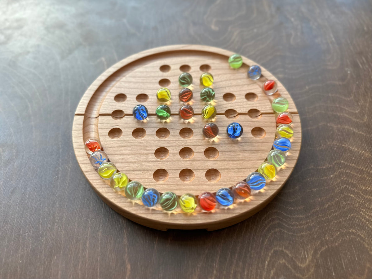Dames chinoises 2 joueurs | Pliable | Format voyage | Rangement intégré | Jeu de société | Billes | Personnalisé | Bois dur de qualité supérieure | Sternhalma