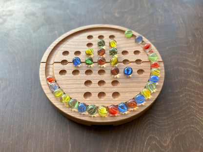 Dames chinoises 2 joueurs | Pliable | Format voyage | Rangement intégré | Jeu de société | Billes | Personnalisé | Bois dur de qualité supérieure | Sternhalma