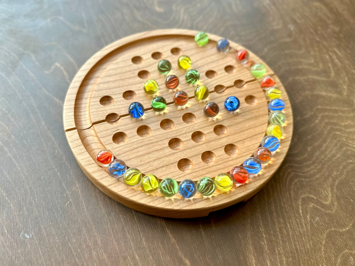 Dames chinoises 2 joueurs | Pliable | Format voyage | Rangement intégré | Jeu de société | Billes | Personnalisé | Bois dur de qualité supérieure | Sternhalma