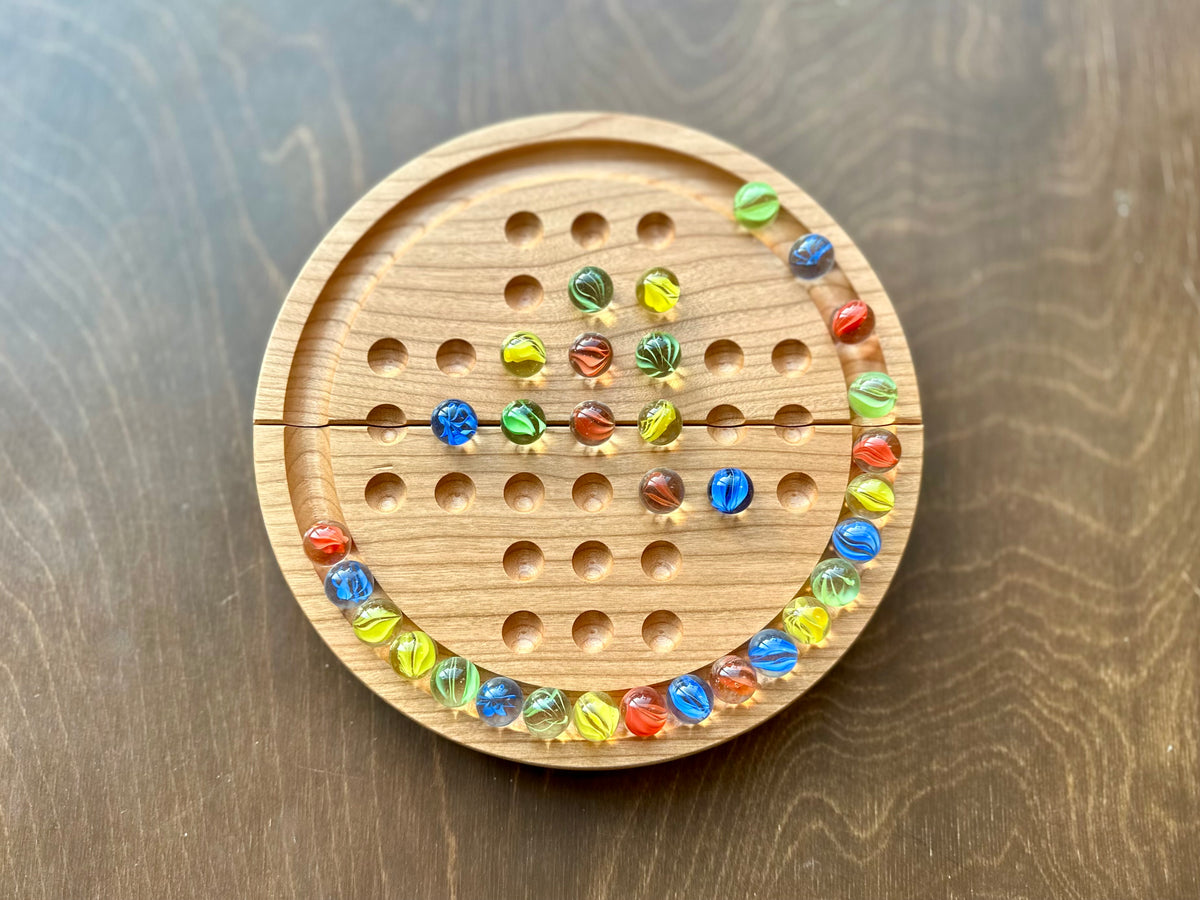 Dames chinoises 2 joueurs | Pliable | Format voyage | Rangement intégré | Jeu de société | Billes | Personnalisé | Bois dur de qualité supérieure | Sternhalma
