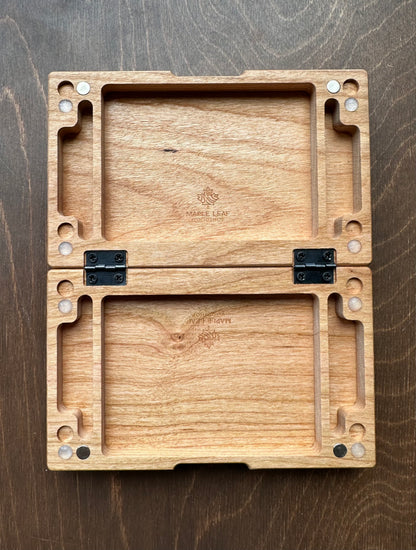 Folding Spades Score Board | Travel Size | Built-in Storage | Metal Pegs | Card Game | Personalized | Custom Engraving | Solid Cherry Wood