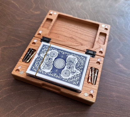 Jeu de cribbage classique | Pliable | Format voyage | Portable | Rangement intégré | Piquets métalliques | Personnalisé | Votre logo | Bois dur de qualité supérieure