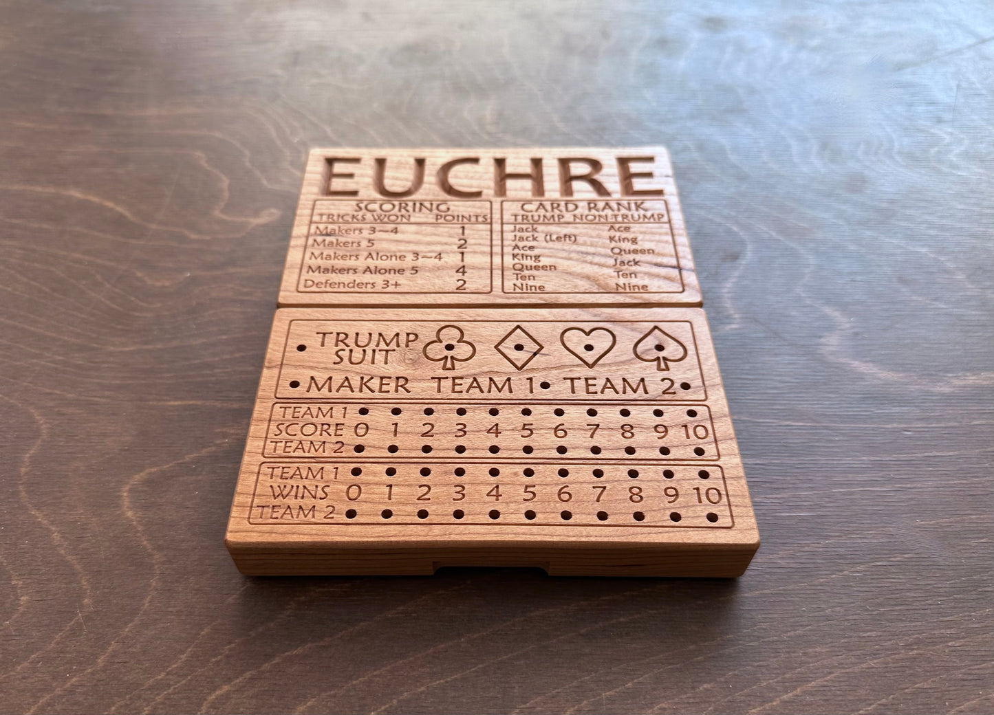 Jeu de cribbage classique | Pliable | Format voyage | Portable | Rangement intégré | Piquets métalliques | Personnalisé | Votre logo | Bois dur de qualité supérieure