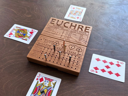 Jeu de cribbage classique | Pliable | Format voyage | Portable | Rangement intégré | Piquets métalliques | Personnalisé | Votre logo | Bois dur de qualité supérieure
