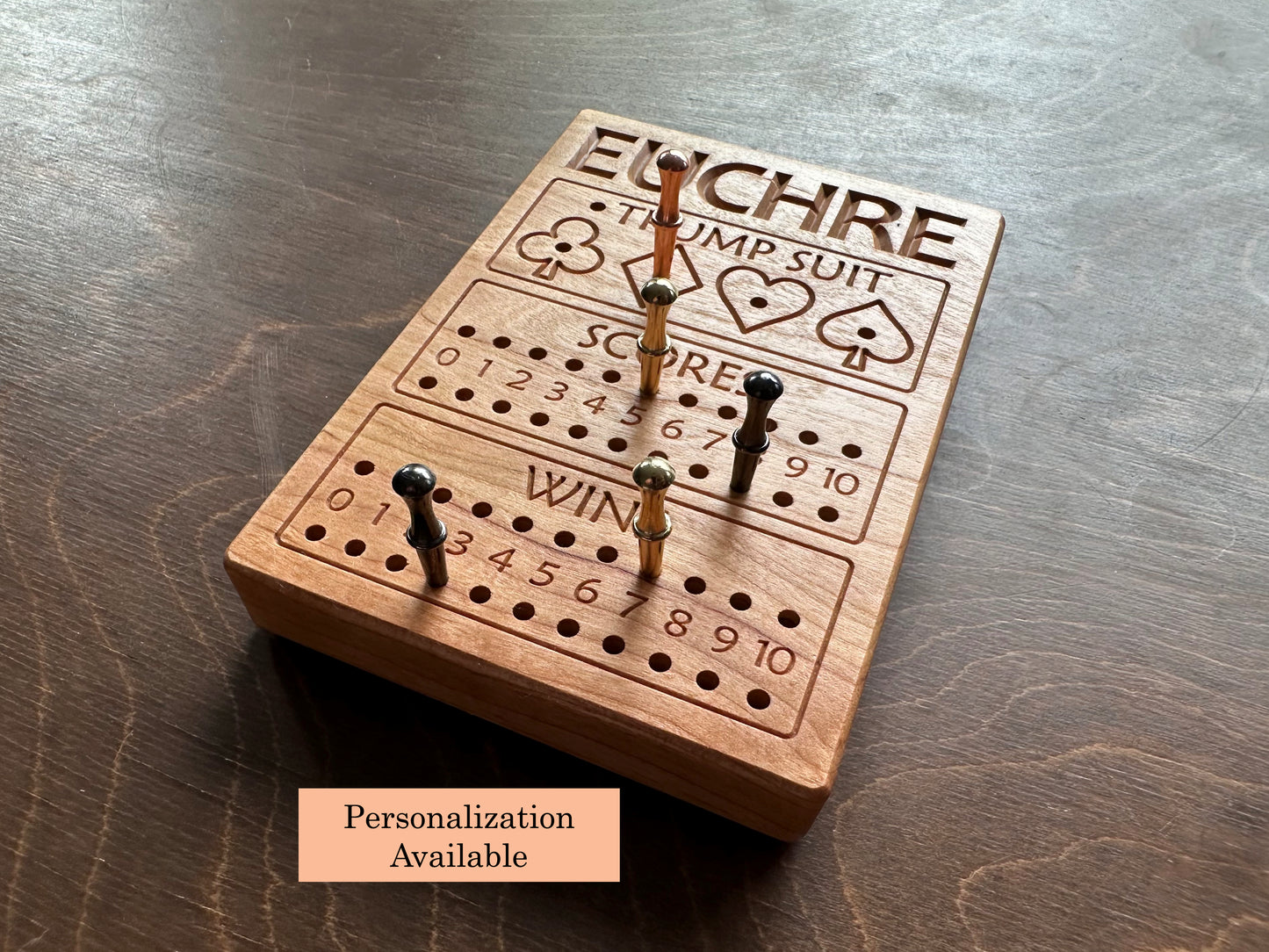 Jeu de cribbage classique | Pliable | Format voyage | Portable | Rangement intégré | Piquets métalliques | Personnalisé | Votre logo | Bois dur de qualité supérieure