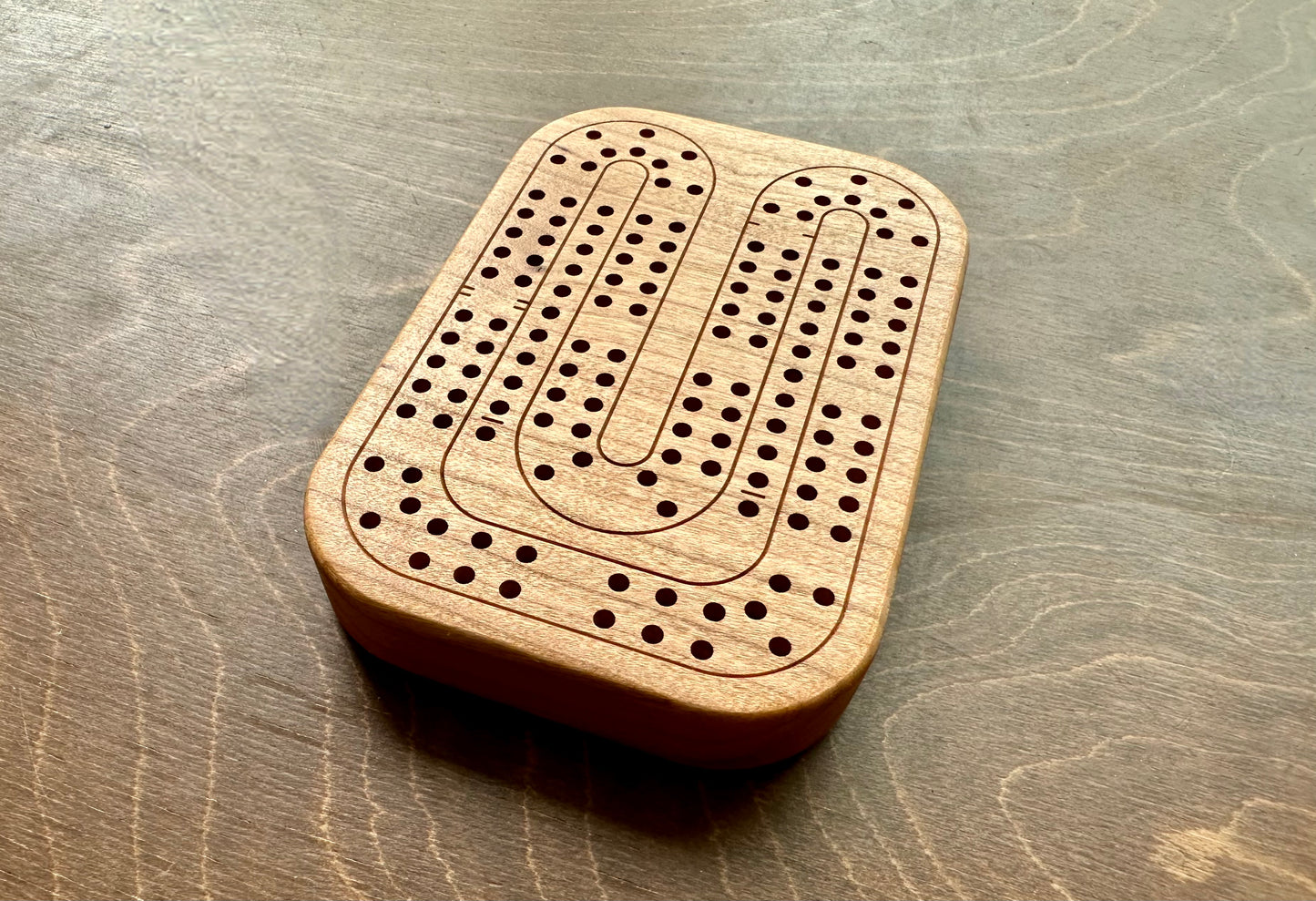 Travel Size Mini Cribbage Board | Metal Pegs | Card Game | Personalized | Carrying Bag | Built-in Storage | Solid Maple Cherry Walnut