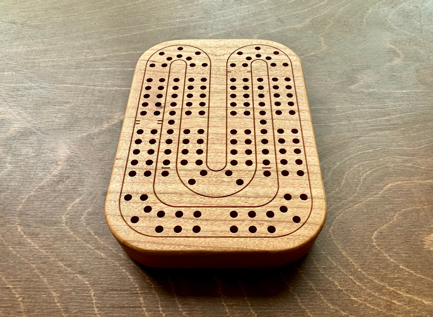 Travel Size Mini Cribbage Board | Metal Pegs | Card Game | Personalized | Carrying Bag | Built-in Storage | Solid Maple Cherry Walnut