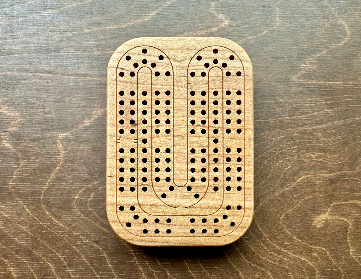Travel Size Mini Cribbage Board | Metal Pegs | Card Game | Personalized | Carrying Bag | Built-in Storage | Solid Maple Cherry Walnut