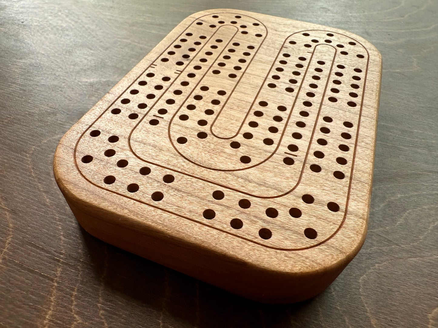 Travel Size Mini Cribbage Board | Metal Pegs | Card Game | Personalized | Carrying Bag | Built-in Storage | Solid Maple Cherry Walnut