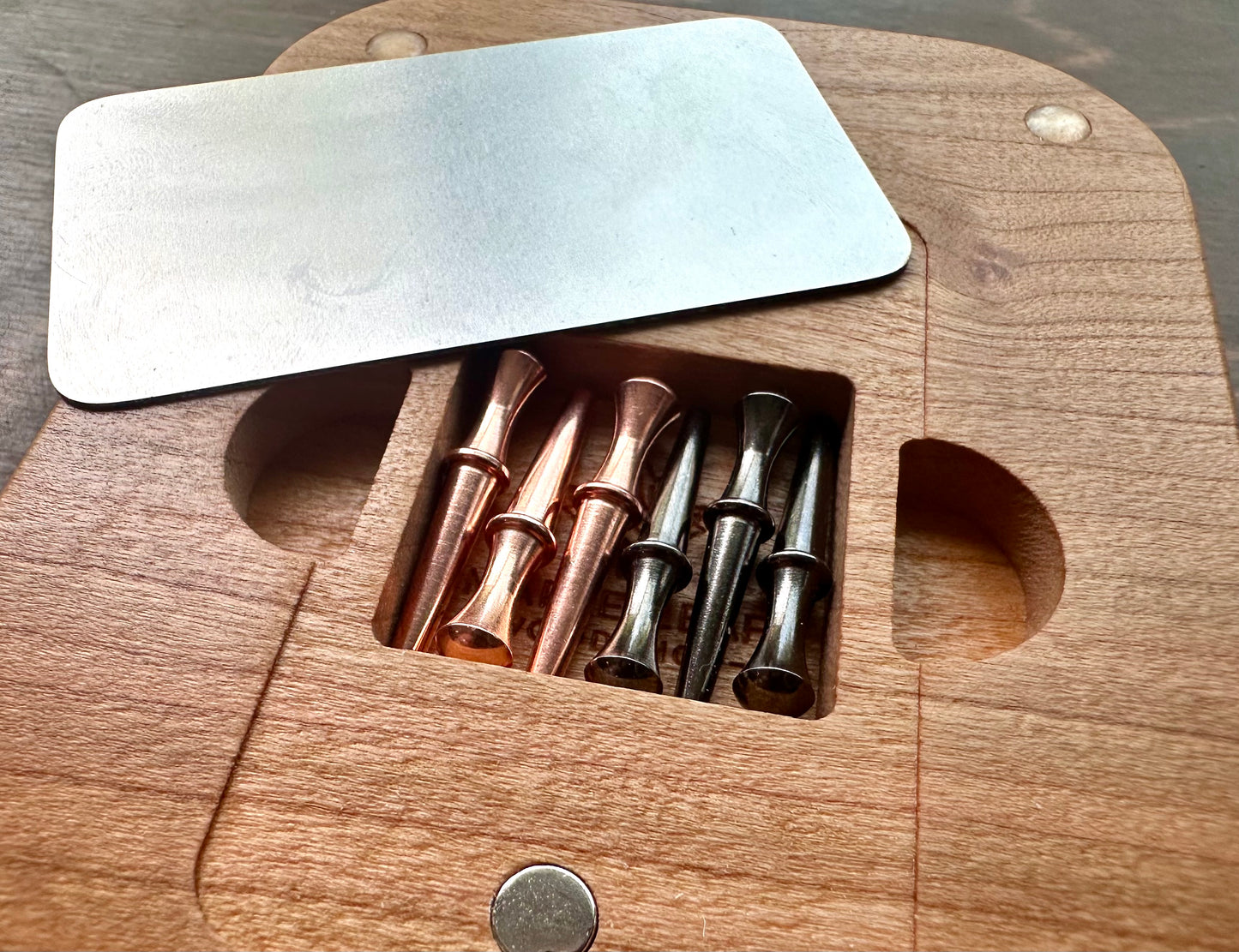 Travel Size Mini Cribbage Board | Metal Pegs | Card Game | Personalized | Carrying Bag | Built-in Storage | Solid Maple Cherry Walnut