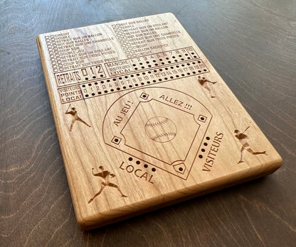 Jeu de société de baseball avec dés | Pliable | Format voyage | Rangement intégré | Jeu de dés | Piquets métalliques | Personnalisé | Votre logo | Bois dur de qualité supérieure