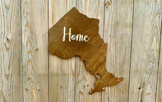 Ontario Shape Home Wood Sign | Personalized | Home Decor | Housewarming | Canada | Toronto | Ottawa