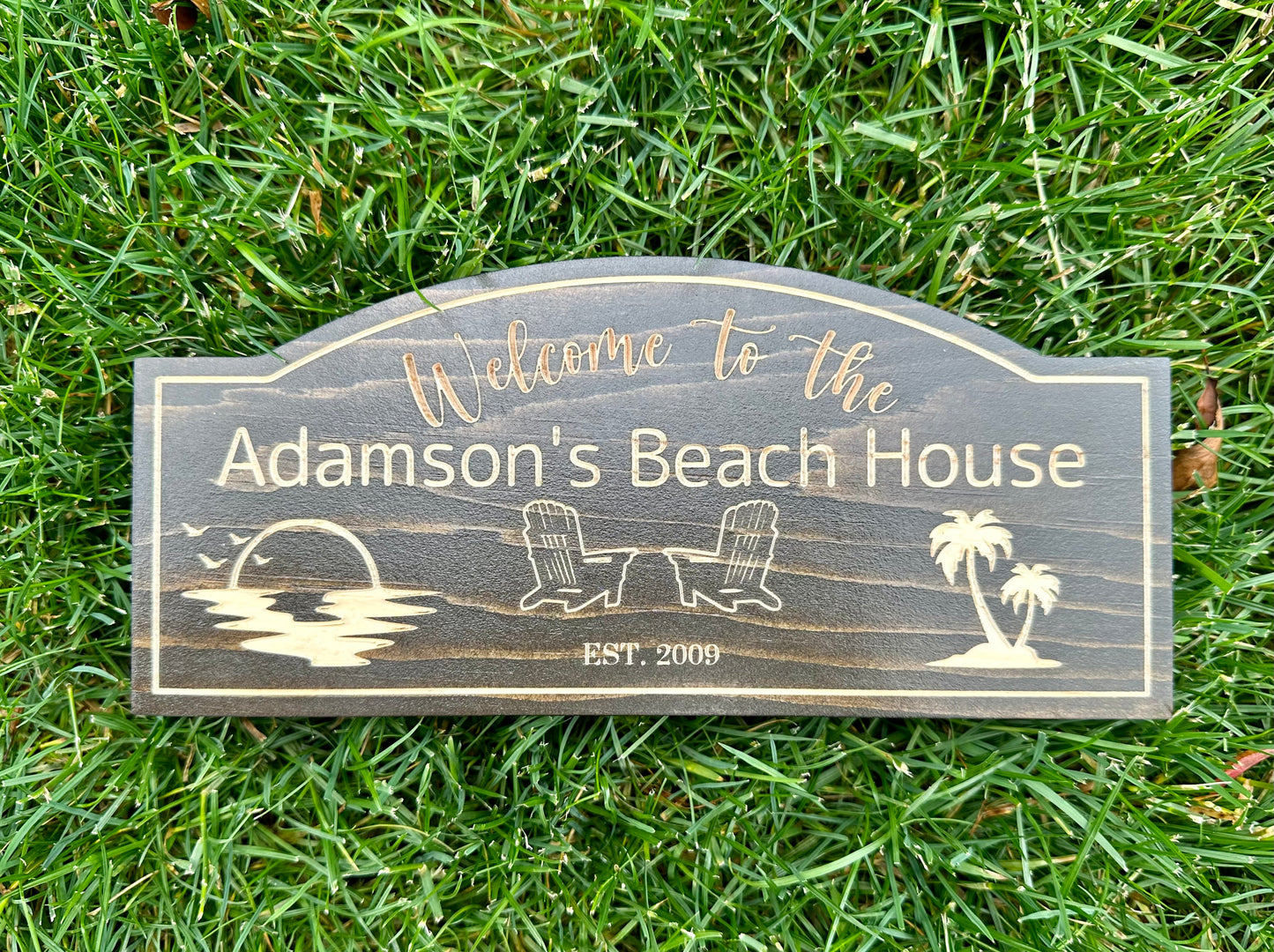 Personalized Wood Sign | Carved | Cottage | House | Camp | Farm | Cabin | Lake | Beach | Garden | Number | Backyard | Patio | Pool