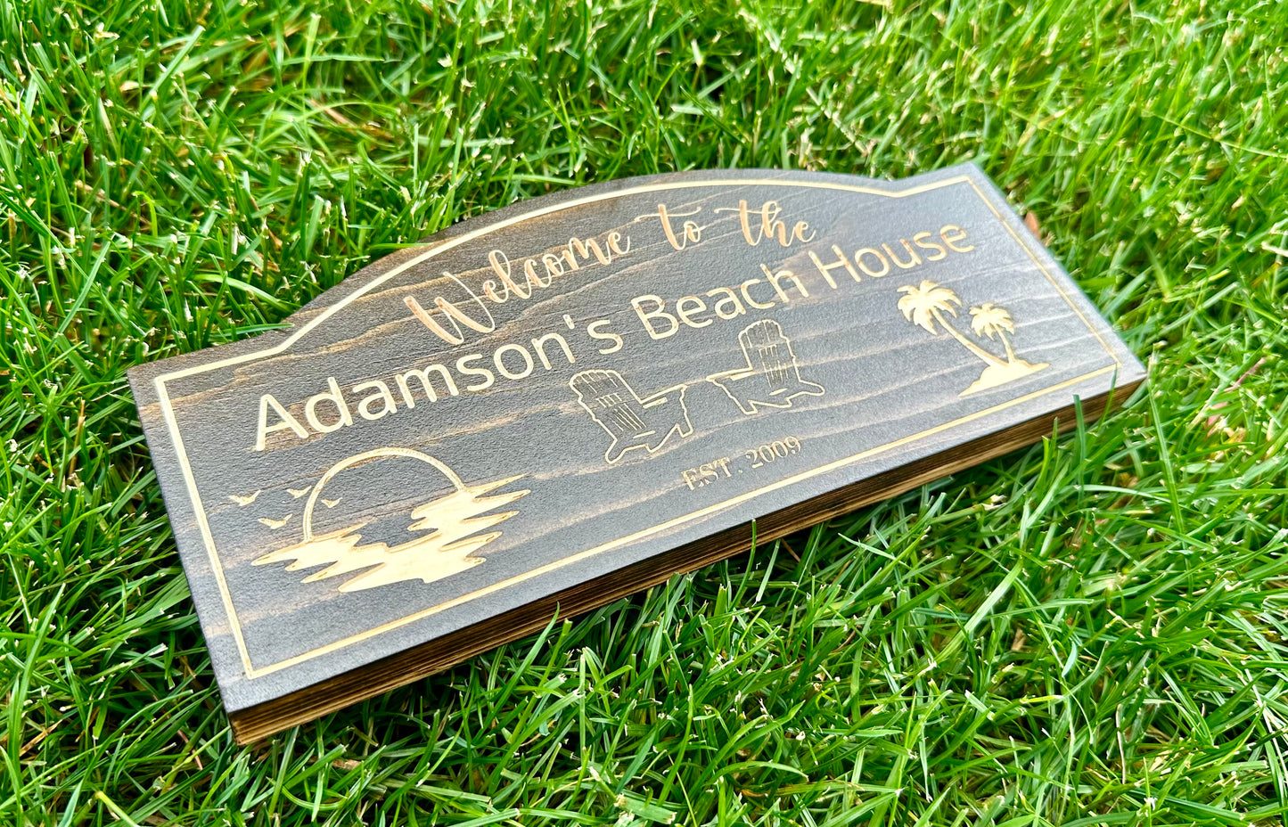 Personalized Wood Sign | Carved | Cottage | House | Camp | Farm | Cabin | Lake | Beach | Garden | Number | Backyard | Patio | Pool