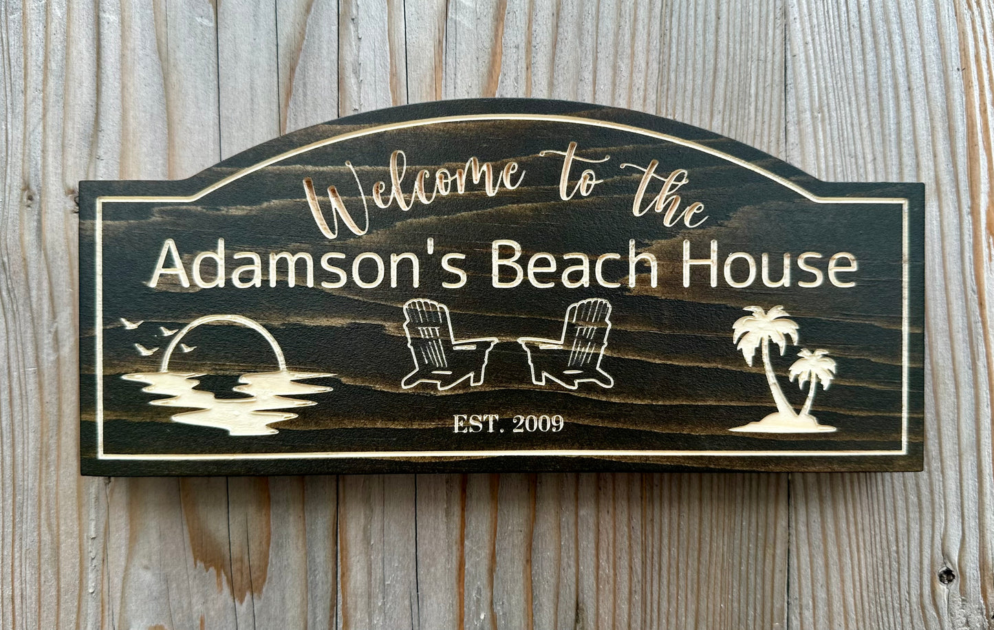 Personalized Wood Sign | Carved | Cottage | House | Camp | Farm | Cabin | Lake | Beach | Garden | Number | Backyard | Patio | Pool