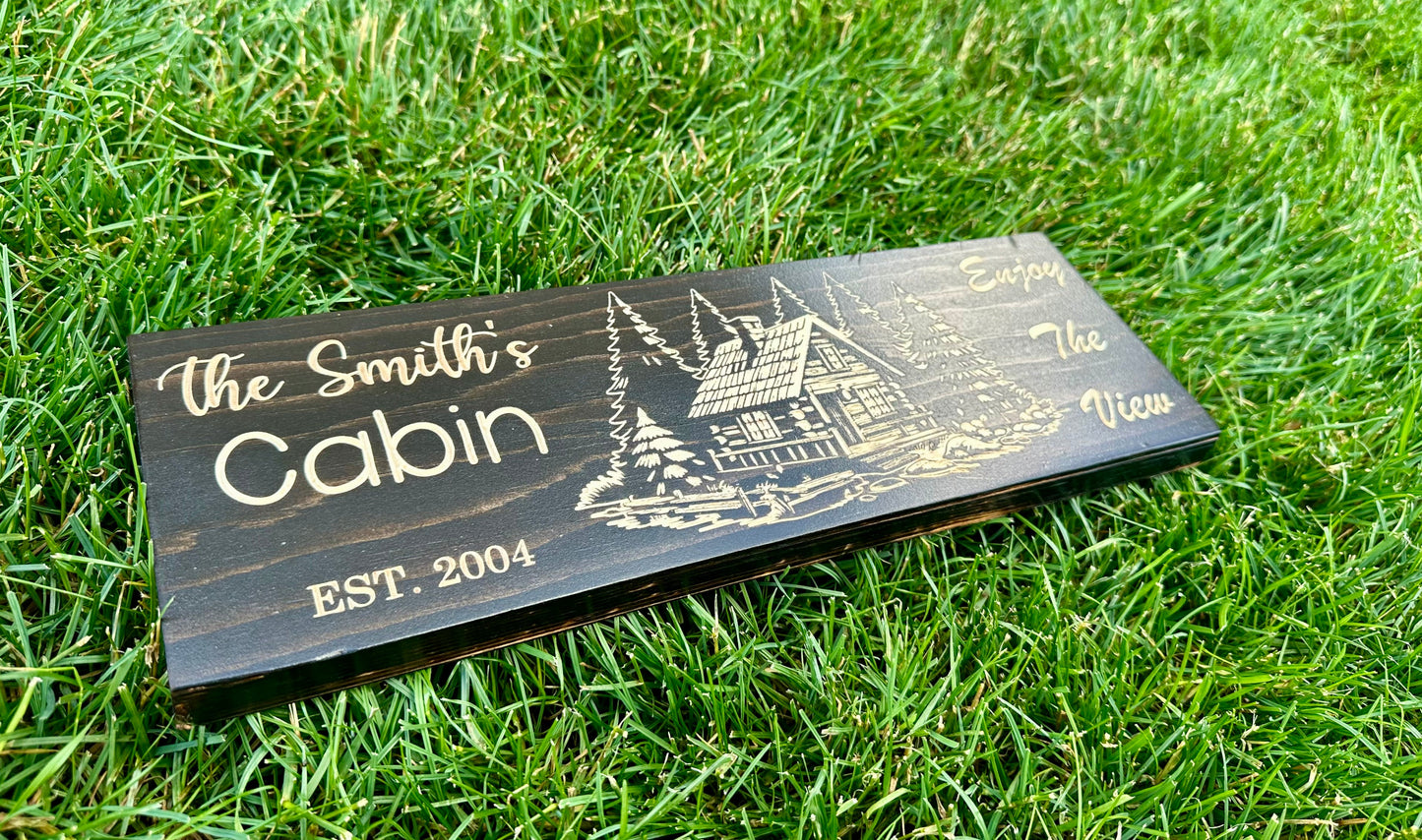 Personalized Wood Sign | Carved | Cottage | House | Camp | Farm | Cabin | Lake | Beach | Garden | Number | Backyard | Patio | Pool