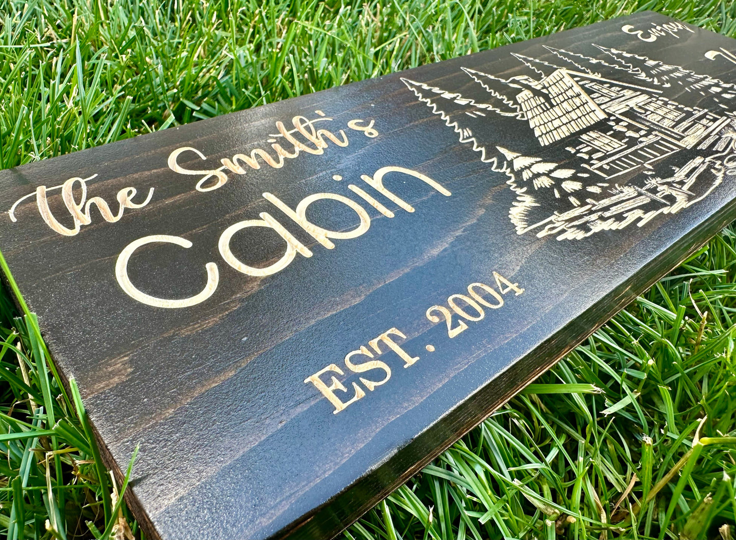 Personalized Wood Sign | Carved | Cottage | House | Camp | Farm | Cabin | Lake | Beach | Garden | Number | Backyard | Patio | Pool