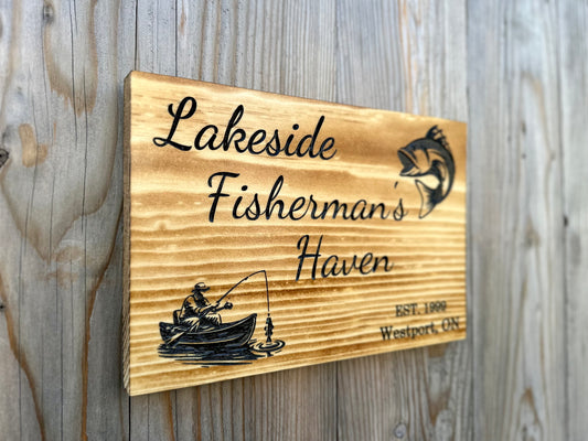 Personalized Wood Sign | Carved | Cottage | House | Camp | Farm | Cabin | Lake | Beach | Garden | Number | Backyard | Patio | Pool