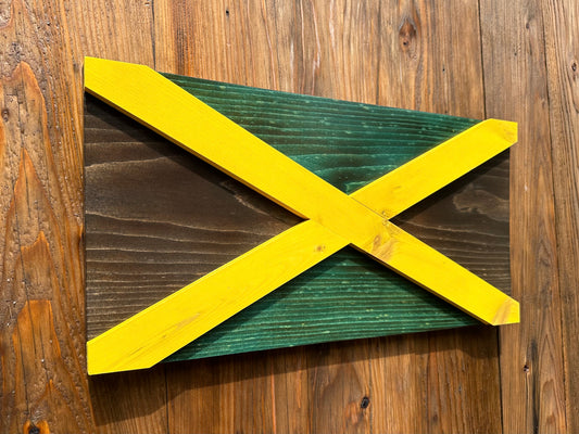 3D Wooden Jamaica Flag | Official Ratio | Kingston | Portmore | Montego Bay | Spanish Town | May Pen | Mandeville