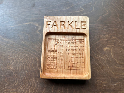 Folding Farkle Board | 10,000 | Travel Size | Built-in Storage | Ten Thousands | Dice | Board Game | Pegs | Personalized | Solid Hardwood