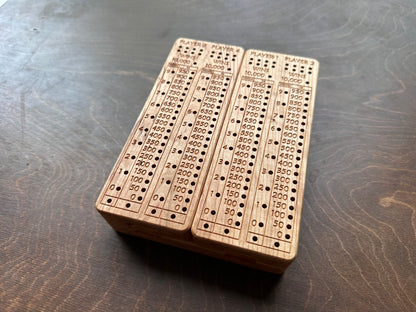 Folding Farkle Board | 10,000 | Travel Size | Built-in Storage | Ten Thousands | Dice | Board Game | Pegs | Personalized | Solid Hardwood