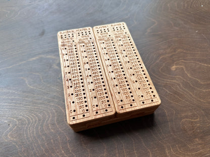 Folding Farkle Board | 10,000 | Travel Size | Built-in Storage | Ten Thousands | Dice | Board Game | Pegs | Personalized | Solid Hardwood