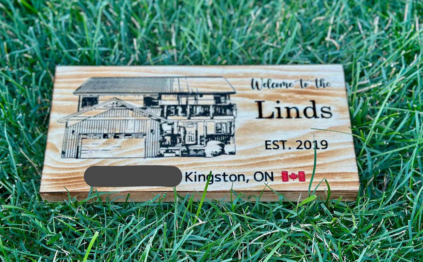 Personalized House Wood Sign | Turn A Picture of Your Own House Into a Wood Sign | Cottage | Cabin | Barn | Farmhouse | Mansion | Shed