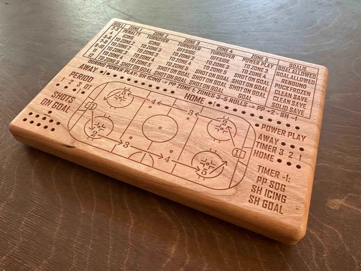 Wooden Dice Hockey Game | Travel Size | Built-in Storage | Dice Game | Board Game | Metal Pegs | Personalized | Your Logo | Solid Hardwood