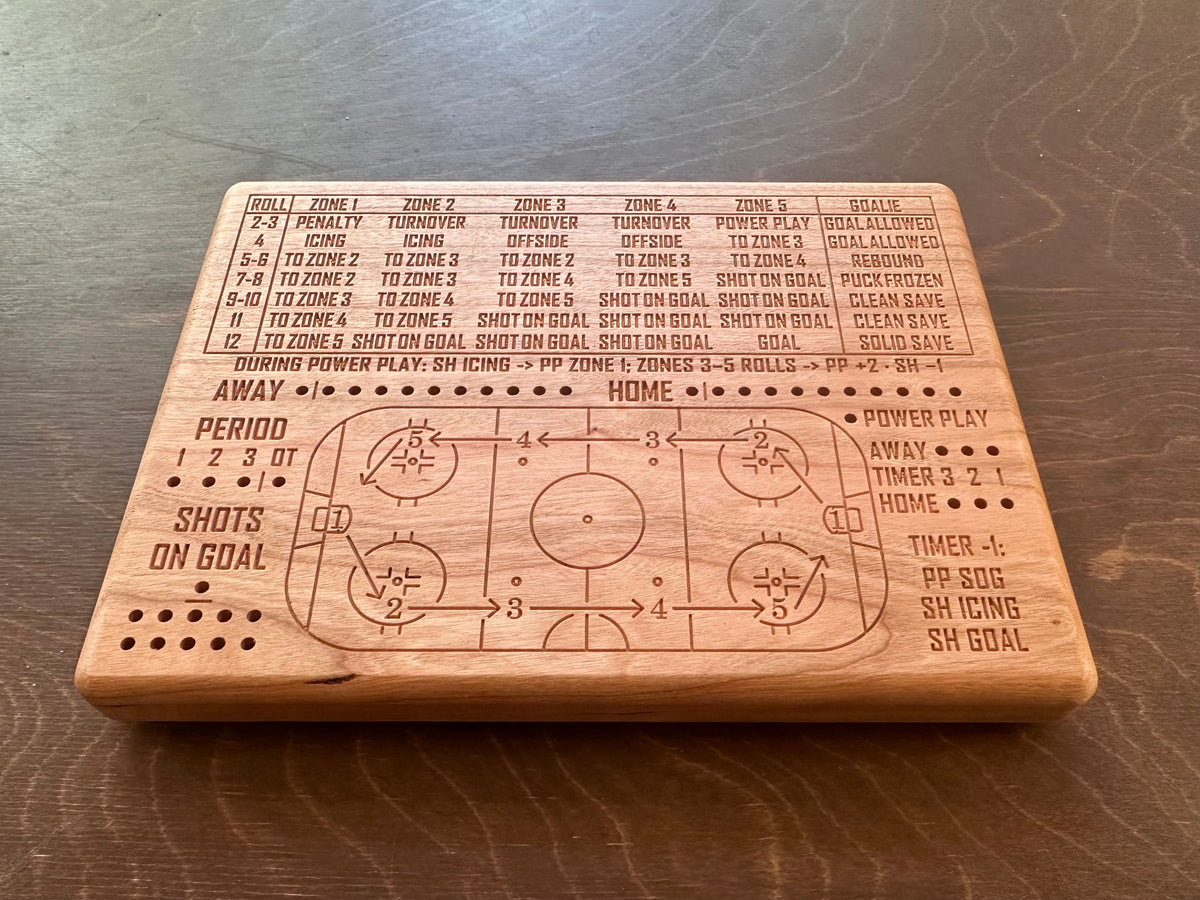 Wooden Dice Hockey Game | Travel Size | Built-in Storage | Dice Game | Board Game | Metal Pegs | Personalized | Your Logo | Solid Hardwood