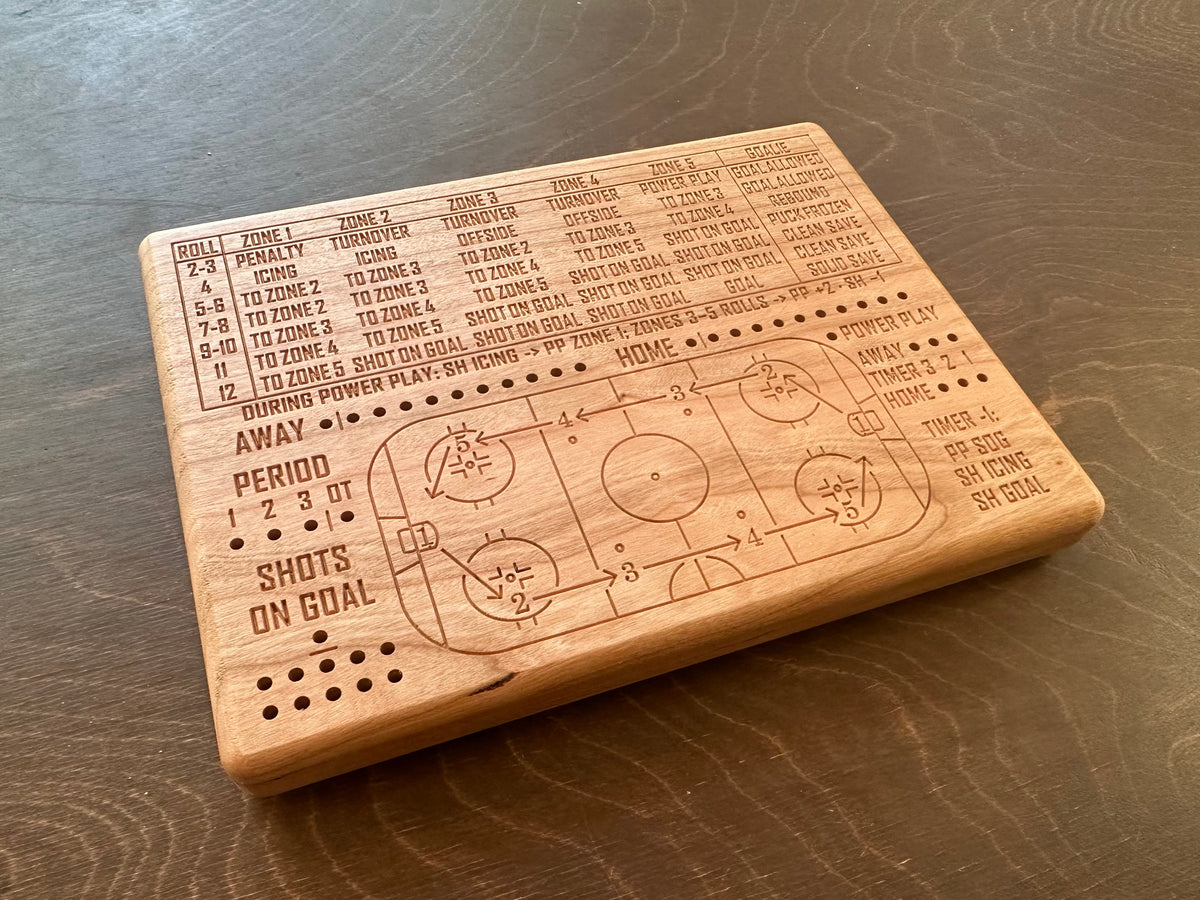 Wooden Dice Hockey Game | Travel Size | Built-in Storage | Dice Game | Board Game | Metal Pegs | Personalized | Your Logo | Solid Hardwood
