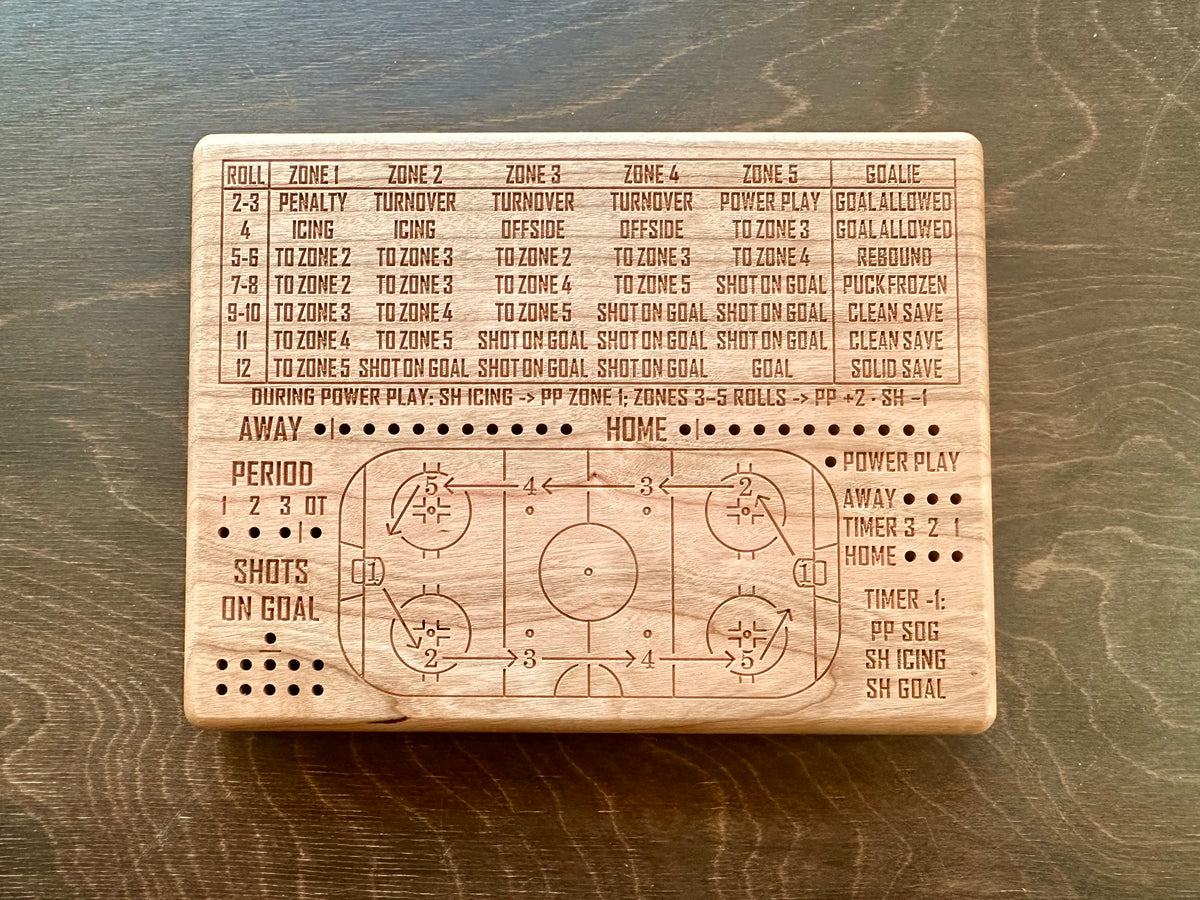 Wooden Dice Hockey Game | Travel Size | Built-in Storage | Dice Game | Board Game | Metal Pegs | Personalized | Your Logo | Solid Hardwood