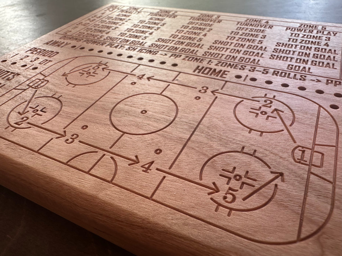 Wooden Dice Hockey Game | Travel Size | Built-in Storage | Dice Game | Board Game | Metal Pegs | Personalized | Your Logo | Solid Hardwood