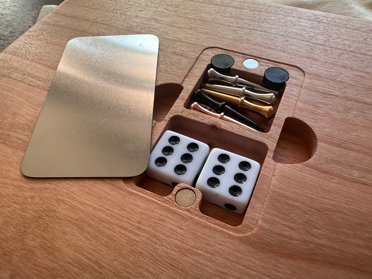 Wooden Dice Hockey Game | Travel Size | Built-in Storage | Dice Game | Board Game | Metal Pegs | Personalized | Your Logo | Solid Hardwood