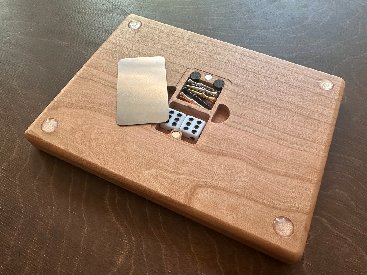 Wooden Dice Hockey Game | Travel Size | Built-in Storage | Dice Game | Board Game | Metal Pegs | Personalized | Your Logo | Solid Hardwood