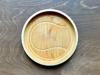 Plateau en bois dur en forme de pomme | Érable | Cerise | Noyer | Plateau fourre-tout | Plateau